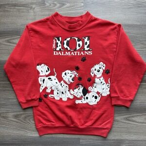 Vintage Disney 101 Dalmatians Red‎ Sweatshirt Kids Youth Medium 10-12 USA